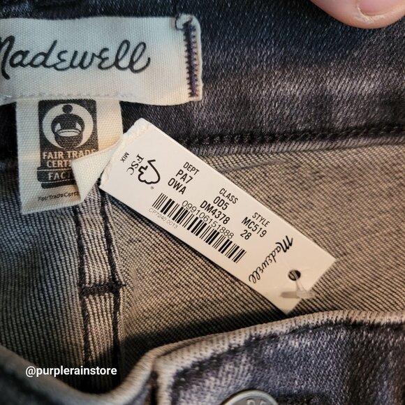 Madewell Jeans 28 Skinny Crop 10" High Rise Tummy Control Oakwood Wash MC519 NWT - Picture 5 of 15